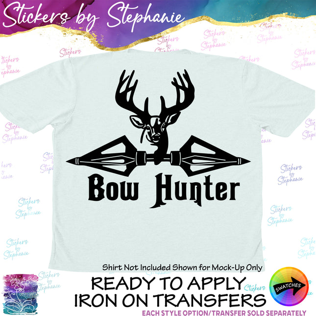 (s03-716) Bow Hunter Deer Iron-On Transfer or Sticker