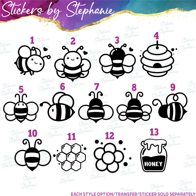 (s01A-104) Bee Bumblebee Iron-On Transfer