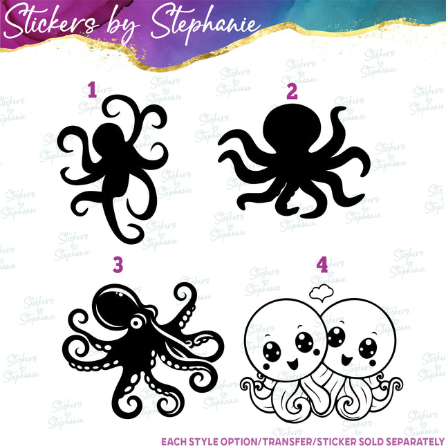 (s01A-109) Octopus Iron-On Transfer