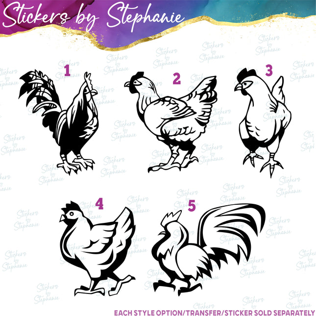(s01A-011) Chicken Iron-On Transfer