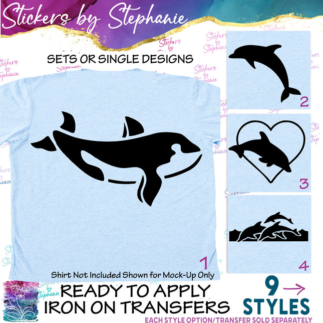 (s01A-113) Orca, Killer Whale, Dolphin Iron-On Transfer