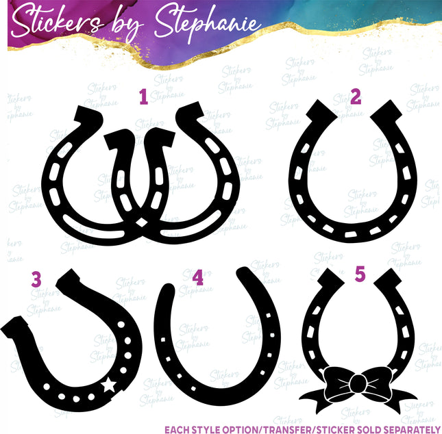 (s01A-116) Horseshoe, Horseshoes Iron-On Transfer
