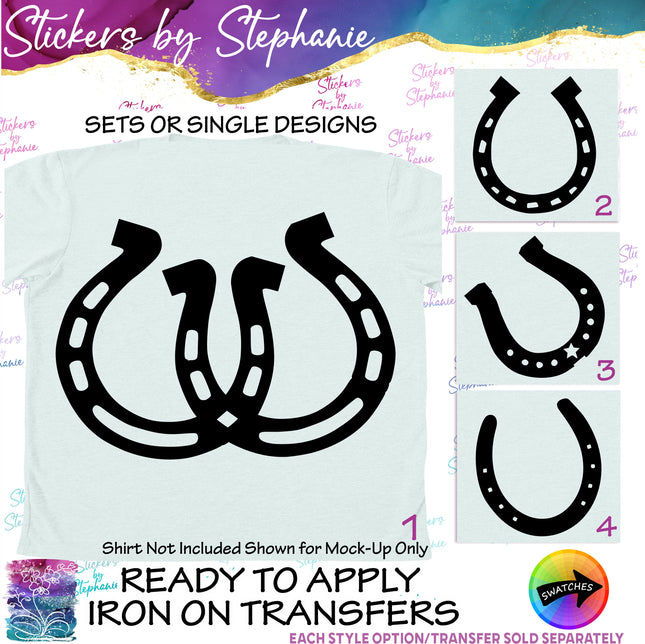 (s01A-116) Horseshoe, Horseshoes Iron-On Transfer