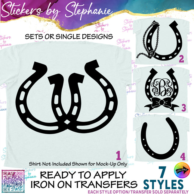 (s01A-116) Horseshoe, Horseshoes Iron-On Transfer