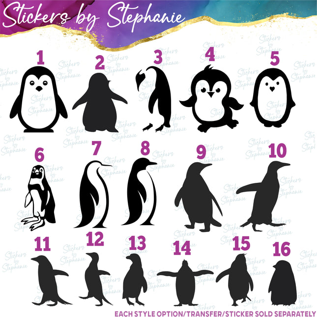 (s01A-117) Penguin Iron-On Transfer