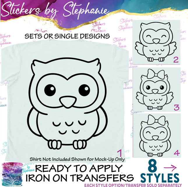 (s01A-012) Owl Iron-On Transfer