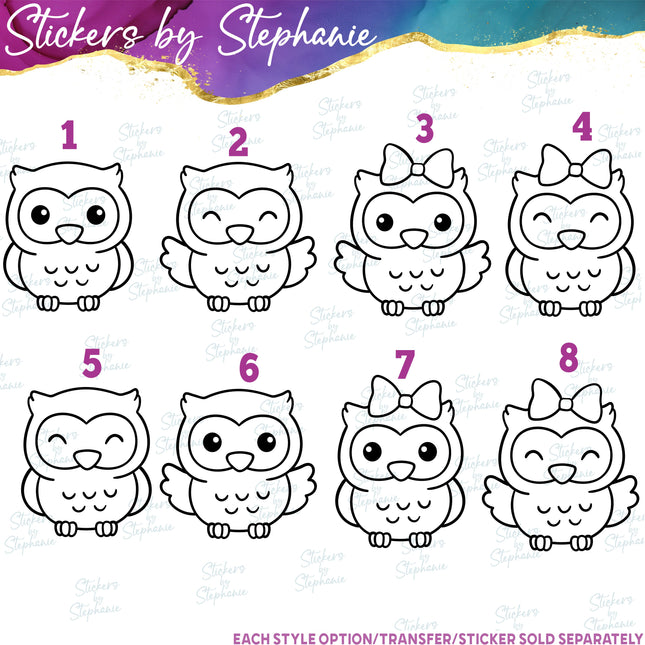 (s01A-012) Owl Iron-On Transfer