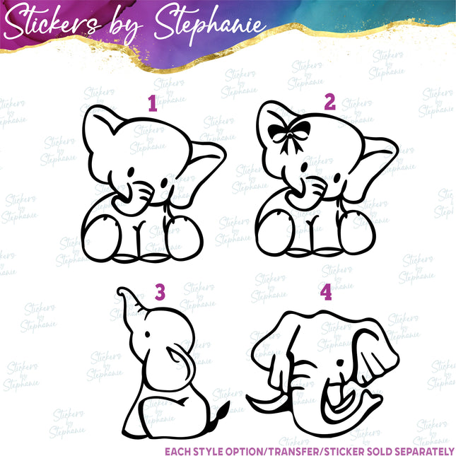 (s01A-124) Baby Elephant Iron-On Transfer