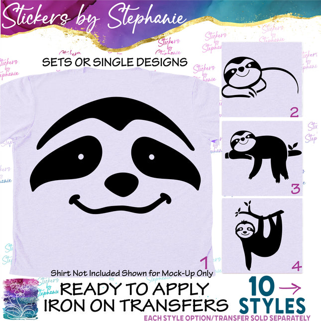 (s01A-132) Sloth Iron-On Transfer