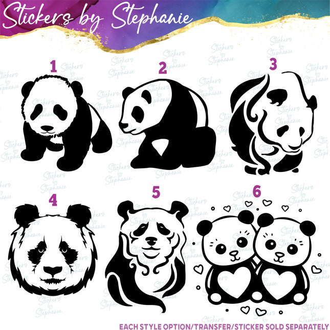 (s01A-139) Giant Panda Iron-On Transfer