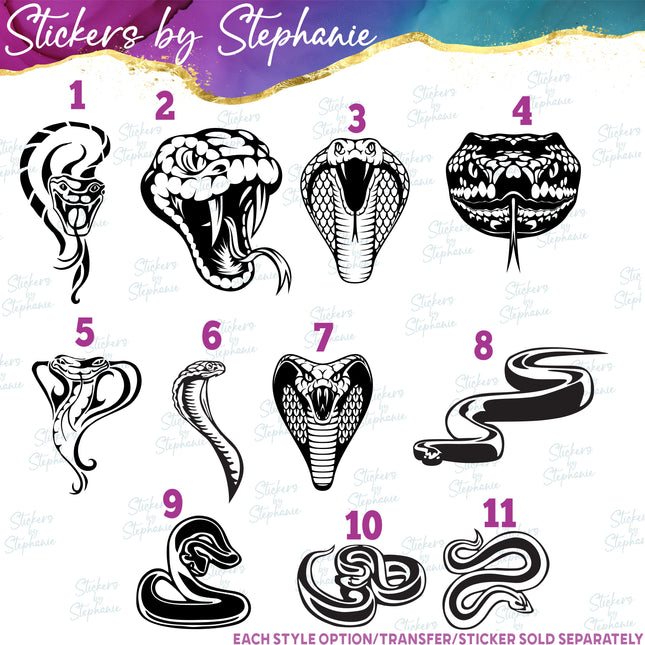 (s01A-143) Snakes, Cobra Iron-On Transfer
