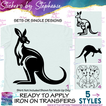 (s01A-145) Kangaroo Iron-On Transfer
