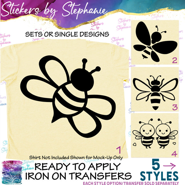 (s01A-146) Bee Bumblebee Iron-On Transfer