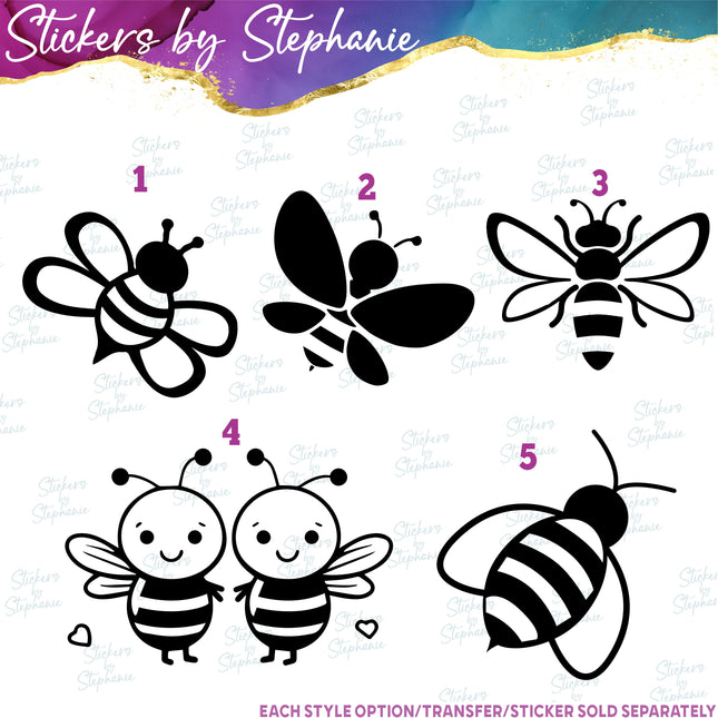 (s01A-146) Bee Bumblebee Iron-On Transfer