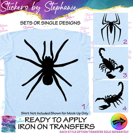 (s01A-147) Spider, Scorpion Iron-On Transfer