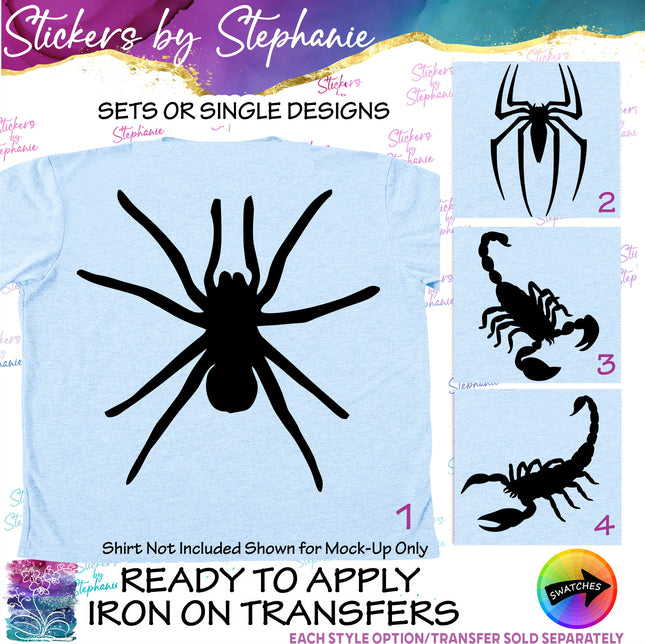 (s01A-147) Spider, Scorpion Iron-On Transfer