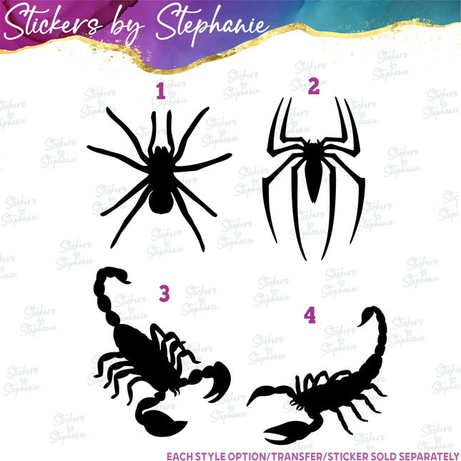 (s01A-147) Spider, Scorpion Iron-On Transfer