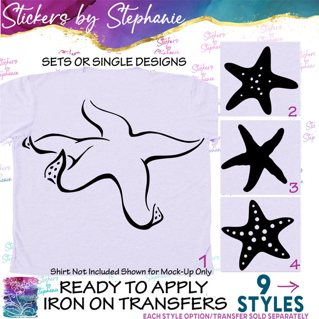 (s01A-151) Starfish Iron-On Transfer