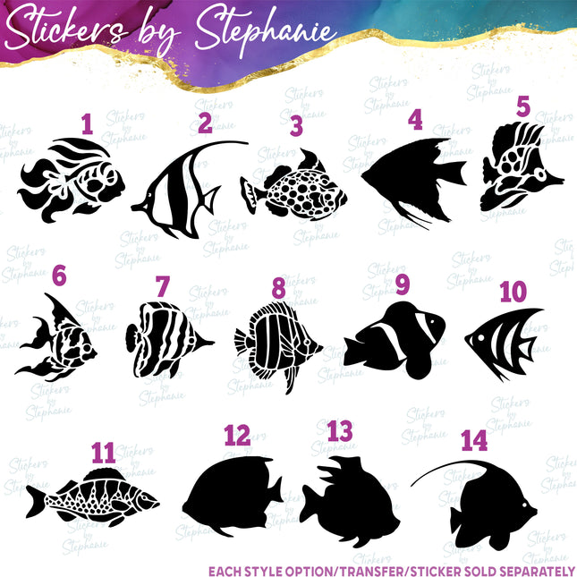 (s01A-153) Tropical Fish Iron-On Transfer