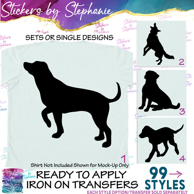 (s01A-157) Dog Silhouette Iron-On Transfer