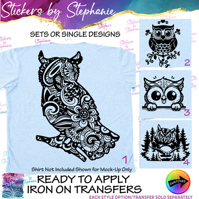 (s01A-016) Owl Iron-On Transfer