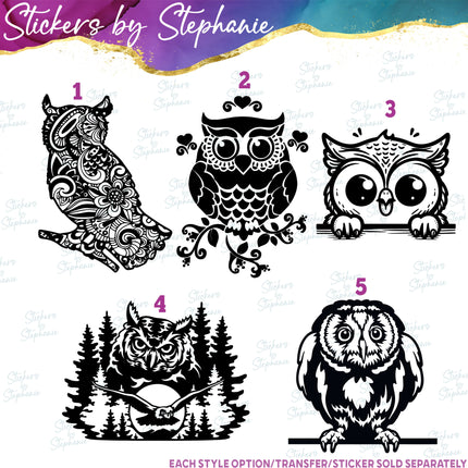 (s01A-016) Owl Iron-On Transfer or Sticker