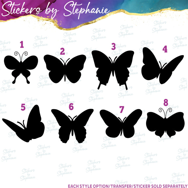 (s01A-161) Butterfly Silhouette Iron-On Transfer
