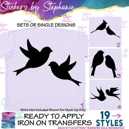 (s01A-164) Birds set 2 Iron-On Transfer