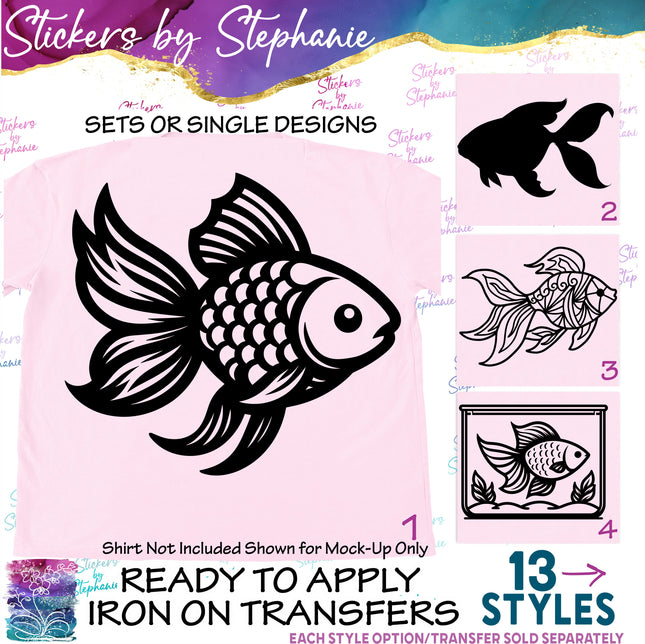 (s01A-168) Goldfish Fish Iron-On Transfer