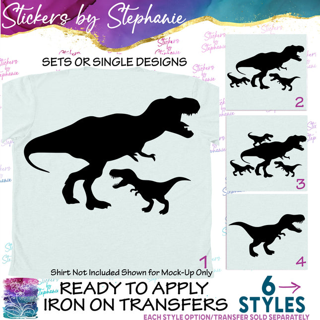 (s01A-171) Dinosaur & Baby Babies Iron-On Transfer