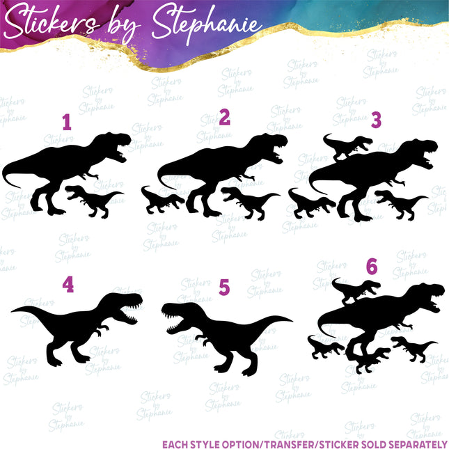 (s01A-171) Dinosaur & Baby Babies Iron-On Transfer