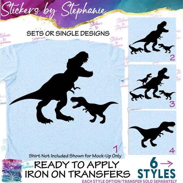 (s01A-172) Dinosaur & Baby Babies Iron-On Transfer