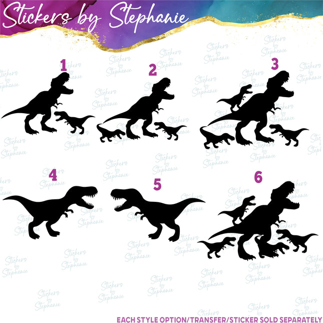 (s01A-172) Dinosaur & Baby Babies Iron-On Transfer