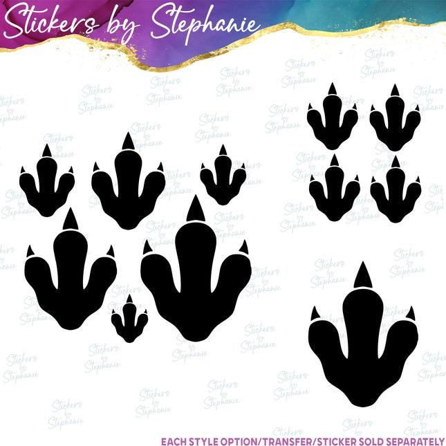(s01A-174) Dinosaur Tracks Iron-On Transfer