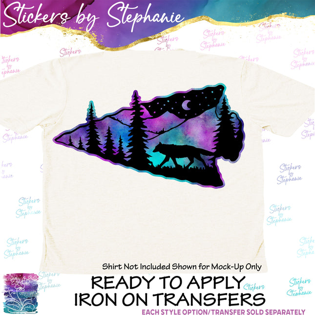 (s1-01-178) Wolf Arrowhead Iron-On Transfer