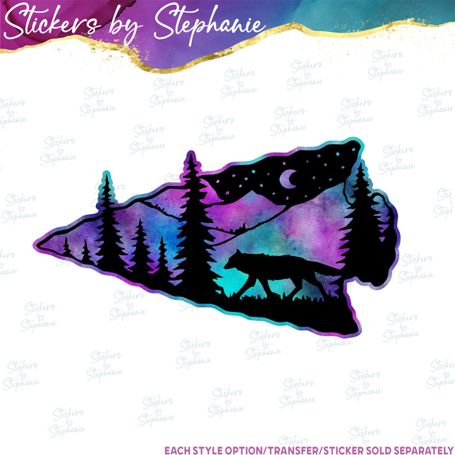 (s1-01-178) Wolf Arrowhead Iron-On Transfer