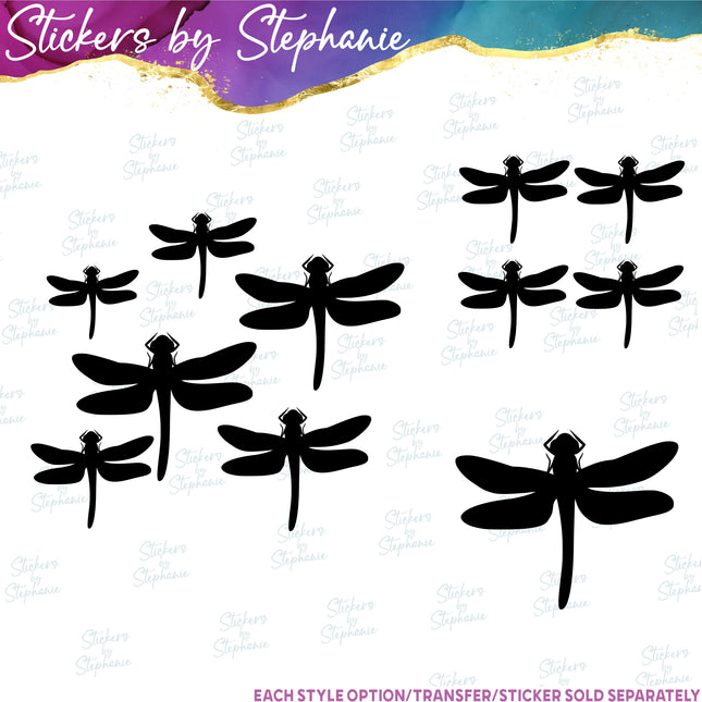 (s01A-179) Dragonfly Silhouette Iron-On Transfer