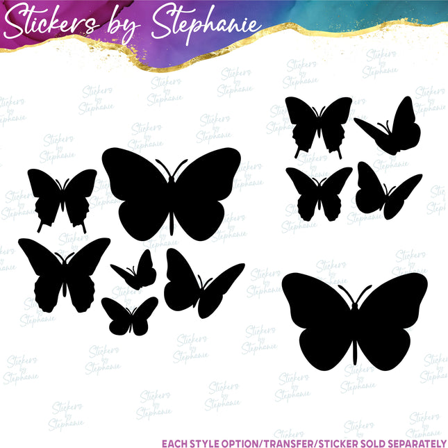 (s01A-185) Butterfly Silhouette Iron-On Transfer