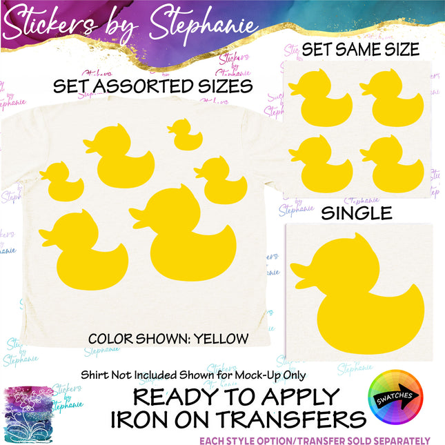 (s01A-186) Duck Rubber Duckie Iron-On Transfer