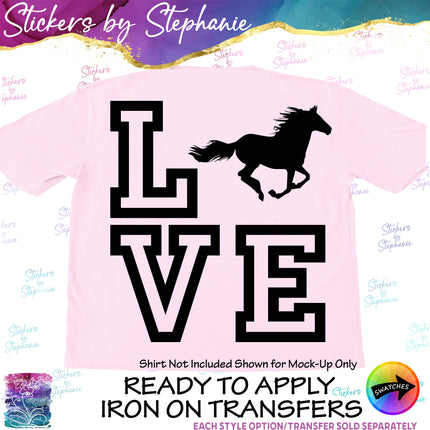 (s01A-188) Horse Stacked Love Iron-On Transfer or Sticker
