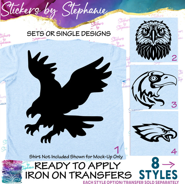 (s01A-019) Eagle, Hawk, Falcon Iron-On Transfer
