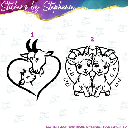 (s01A-190) Goat Mama Baby Love Iron-On Transfer