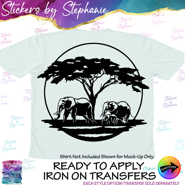 (s01A-191) Elephants Safari  Iron-On Transfer