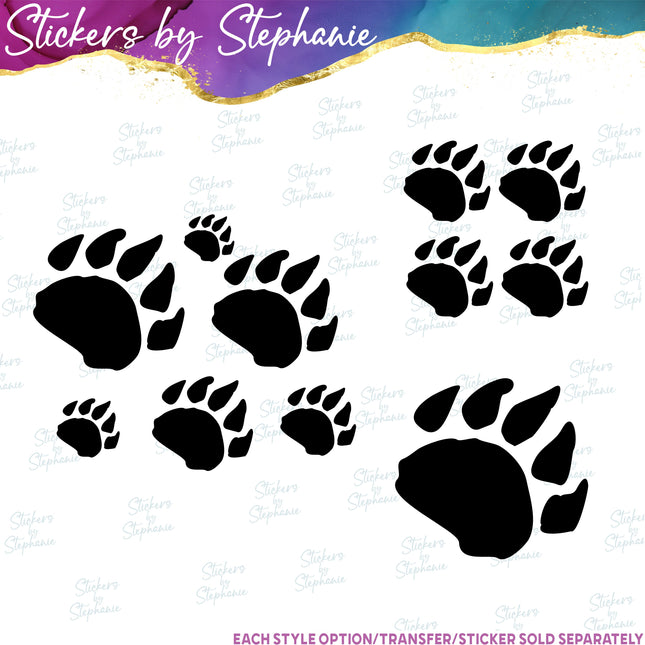 (s01A-199) Bear Paw Print Iron-On Transfer