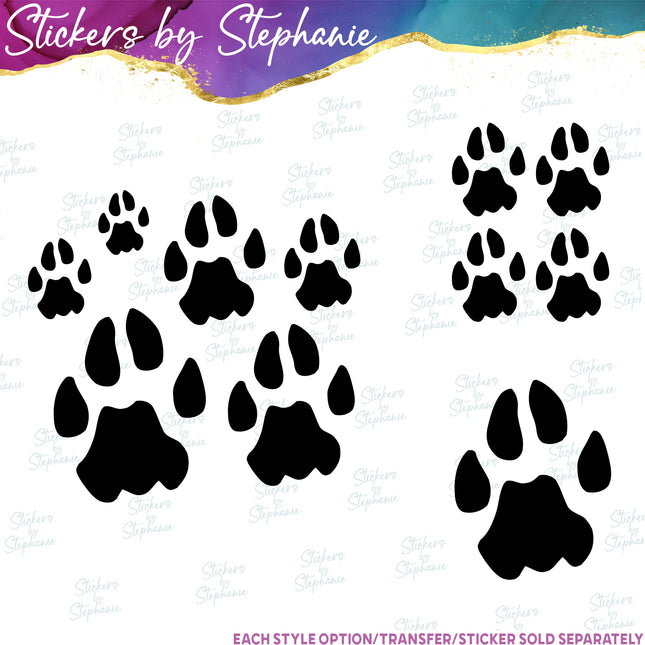 (s01A-200) Panther Paw Print Iron-On Transfer