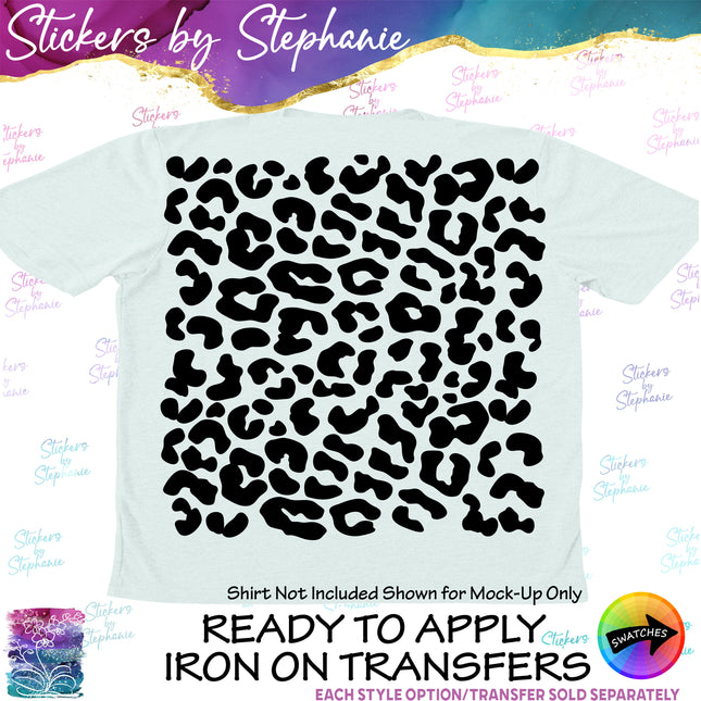 (s01A-201) Leopard, Cheetah Spots Print Iron-On Transfer