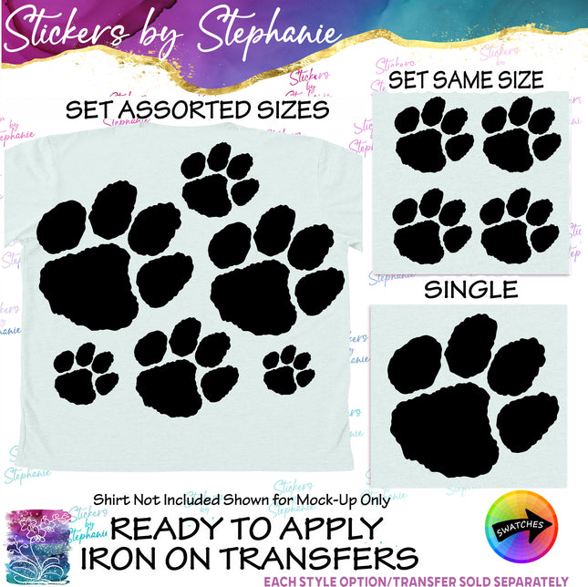 (s01A-206) Tiger Paw Print Iron-On Transfer