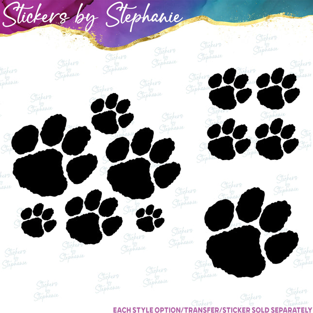 (s01A-206) Tiger Paw Print Iron-On Transfer