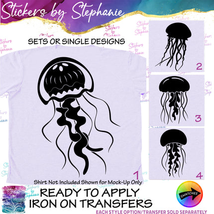 (s01A-207) Jellyfish Iron-On Transfer or Sticker