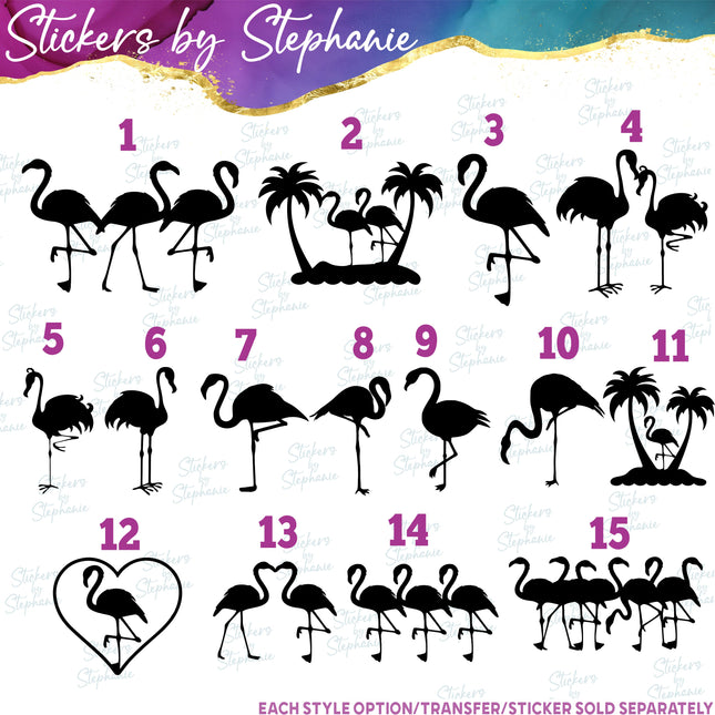 (s01A-023) Flamingo Silhouette Iron-On Transfer